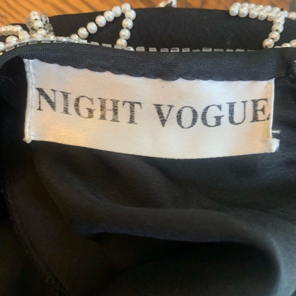 Night vogue vintage silk beaded dress evening formal back holiday new years eve - Picture 9 of 9